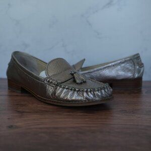DV by Dolce Vita Wentz Loafers – DK Silver Flash Leather – Size 7.5M
